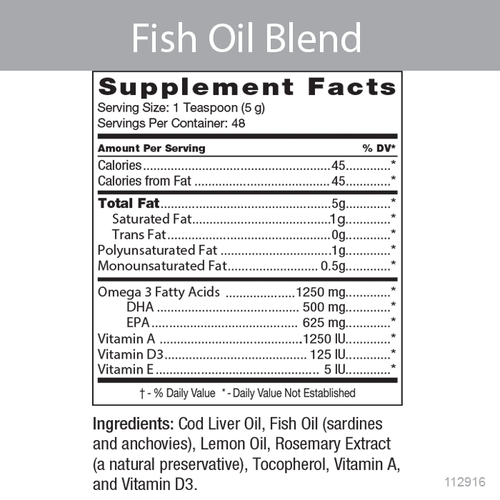 Cod Liver Oil Nutrition Chart Ponasa